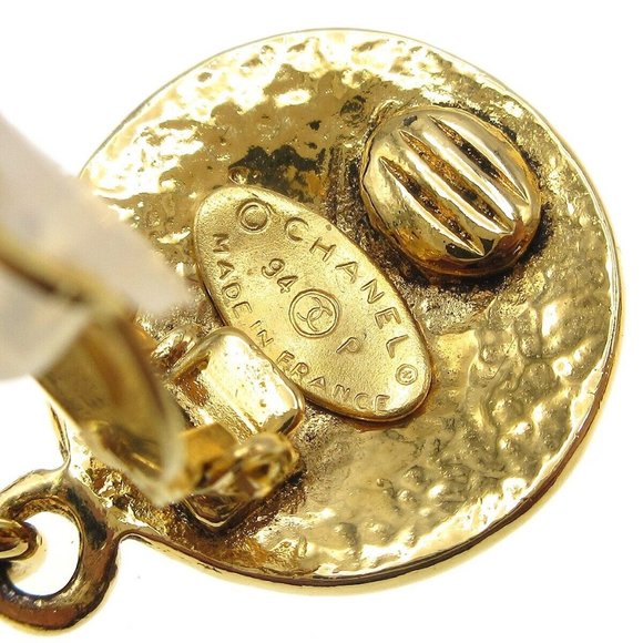 Chanel CC Dangle Earrings Clip-On Gold - Picture 3 of 4